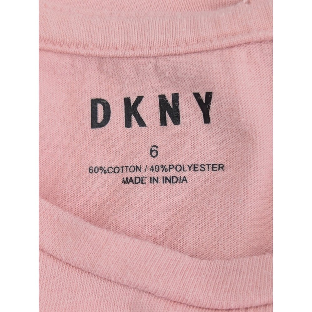 DKNY Girls' (Size 6) Long Sleeve Tee/Top w/Sequins Logo & Ruffled Hem - Picture 11 of 12